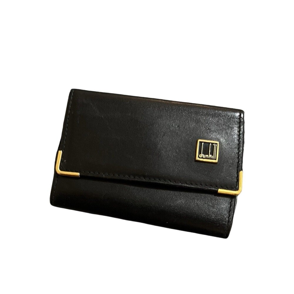 Dunhill Black Leather key card case women's mens